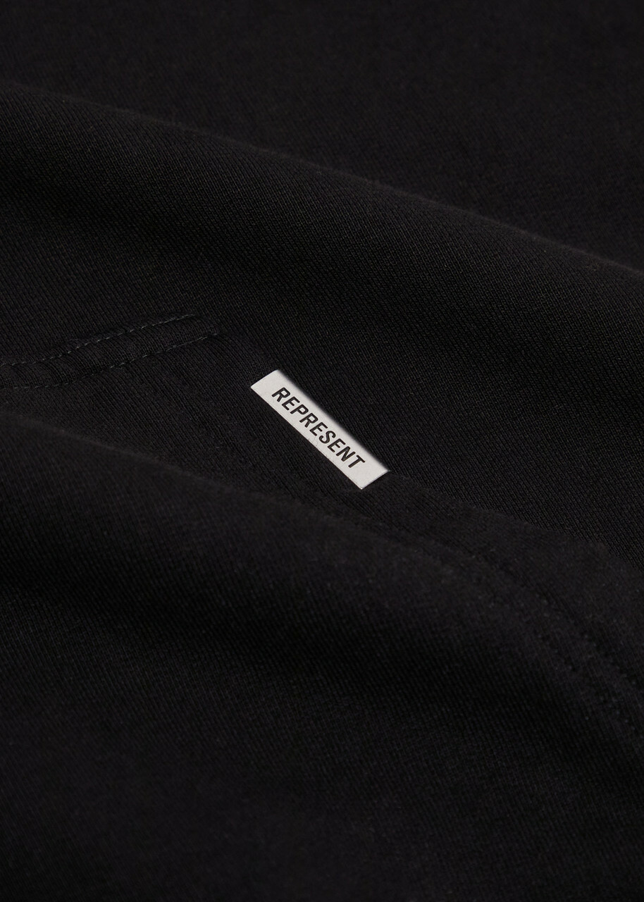 Represent Patron of The Club Logo Hooded Cotton Sweatshirt Black