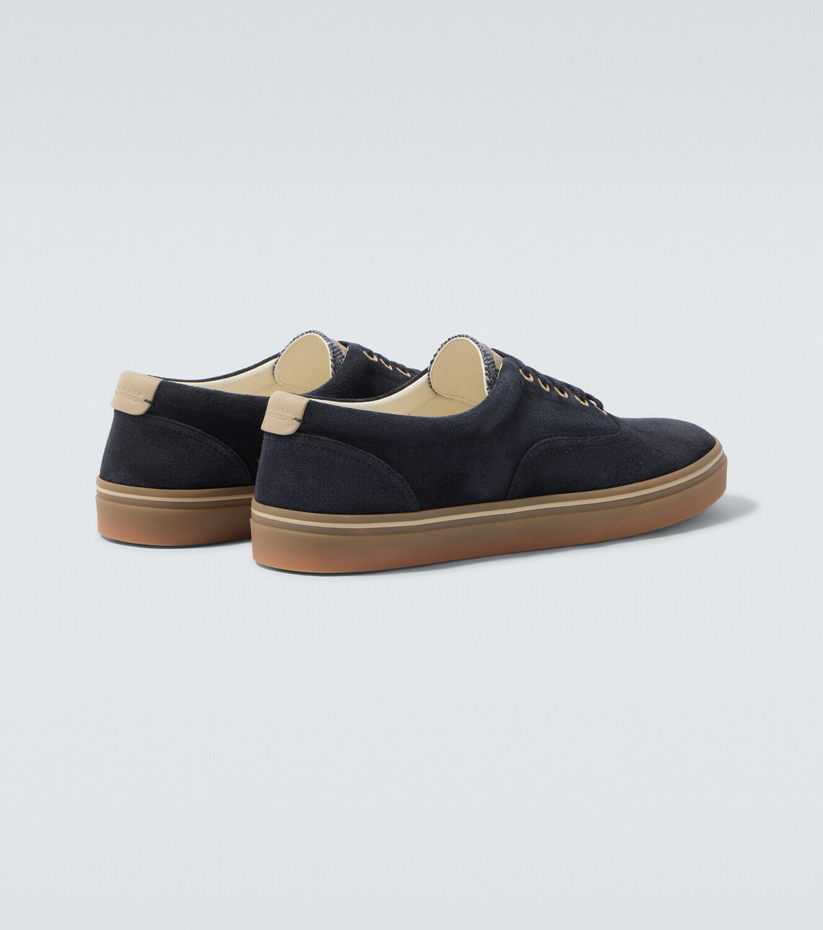 Brunello Cucinelli Leather-trimmed suede sneakers