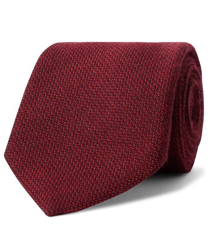 Photo: Anderson & Sheppard - 9cm Virgin Wool-Blend Tie - Red