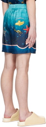 Casablanca Blue Printed Shorts