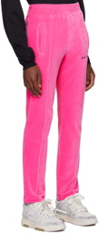 Palm Angels Pink Embroidered Sweatpants