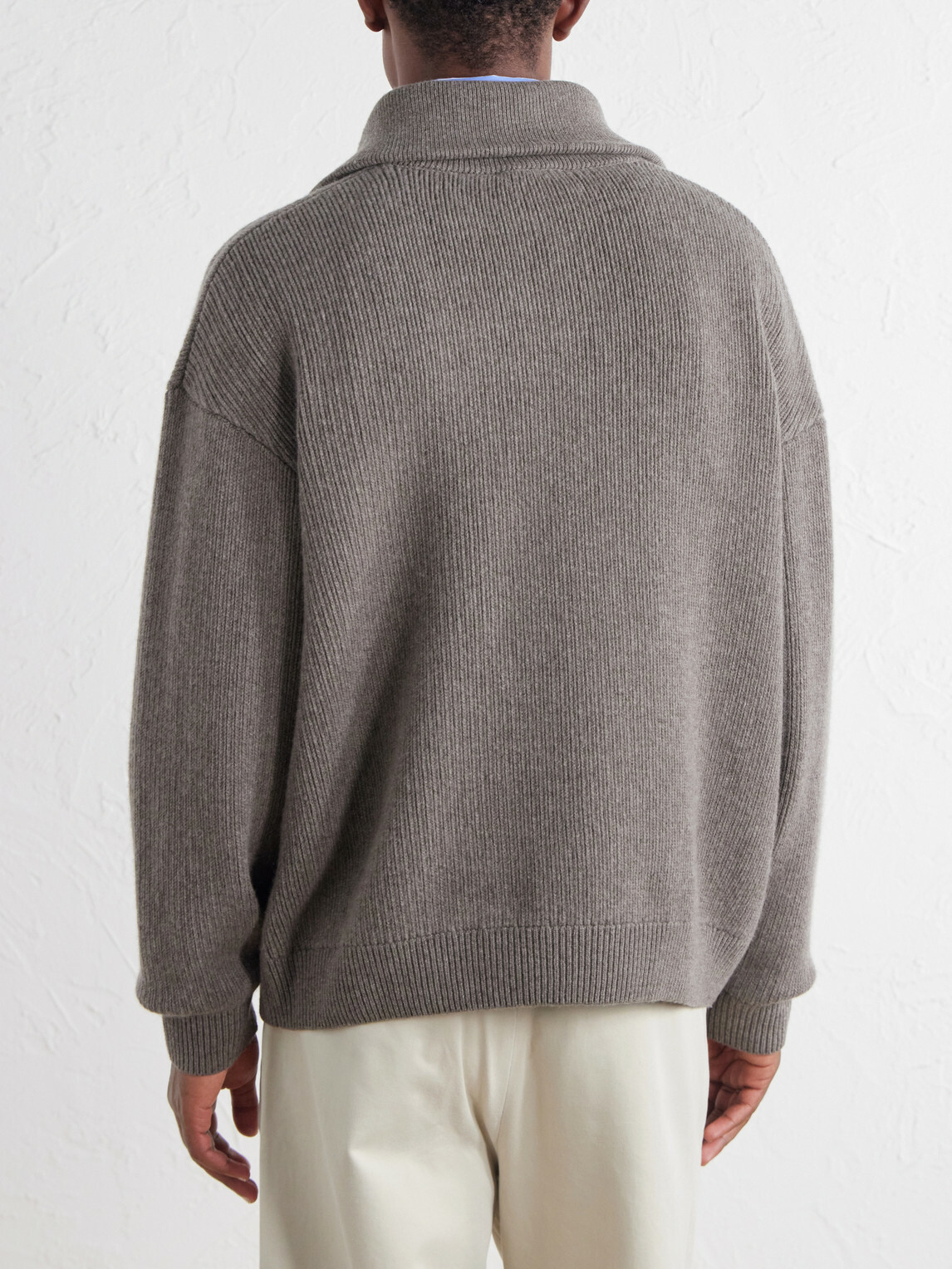 FRAME - Wool Half-Zip Sweater - Gray