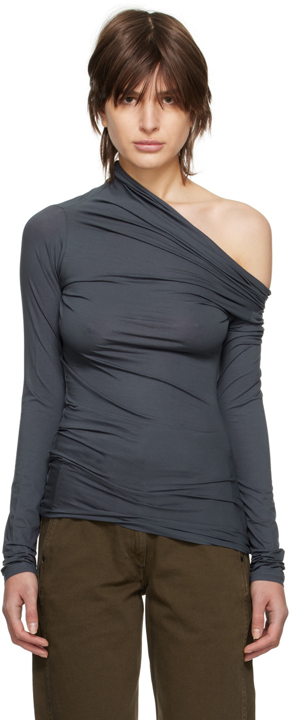 LEMAIRE Gray Foldover Long Sleeve T-Shirt Lemaire
