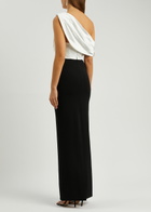 Solace London Kara Satin and Crepe Maxi Dress Cream