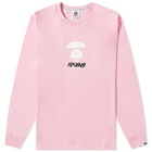 AAPE Men's Long Sleeve Spray T-Shirt in Pink