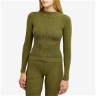 Aries Women's Base Layer Top in Army Green