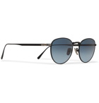 PERSOL - Round-Frame Black Titanium Sunglasses - Black