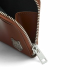 Maison Kitsuné Men's Fox Head Zipped Card Holder in Dark Brown 