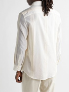 Etro - Embroidered Striped Cotton Shirt - Neutrals