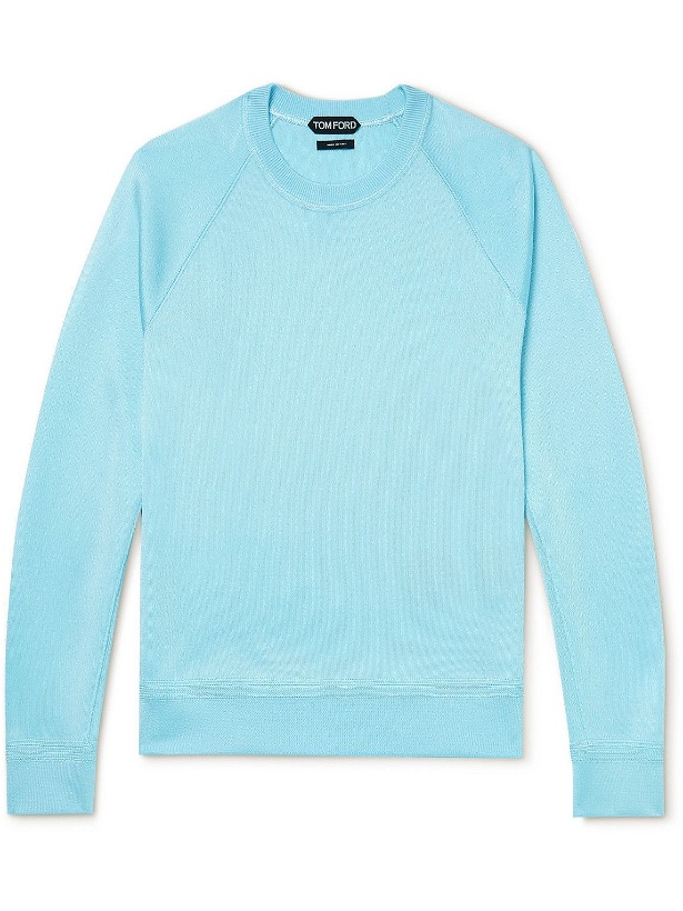Photo: TOM FORD - Slim-Fit Knitted Sweater - Blue