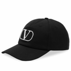 Valentino Men's V Logo Cap in Nero/Avorio