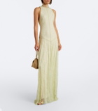 De La Vali Palomina halterneck lace maxi dress