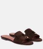 Loro Piana Summer Charms suede slides