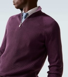 Brunello Cucinelli Ribbed-knit cotton half-zip sweater