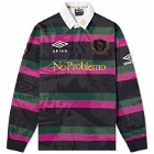 Aries x Umbro Lasered Rugby Shirt in Black/Purple