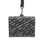 Versace Men's Monogrammed Logo Lanyard Wallet in Black/Grey