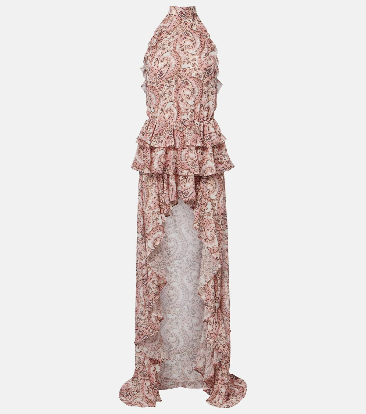 Bananhot Malena paisley ruffled asymmetric maxi dress