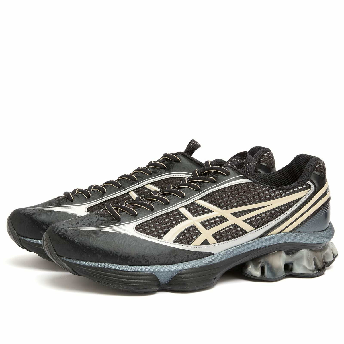 靴 US6-S GEL-KINETIC FLUENT BLACK Vanilla Asics - BLACK AND VANILLA US6-S GEL-KINETIC FLUENT SNEAKERS – LE