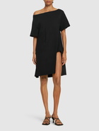 COURREGES Boatneck Cotton Mini Dress