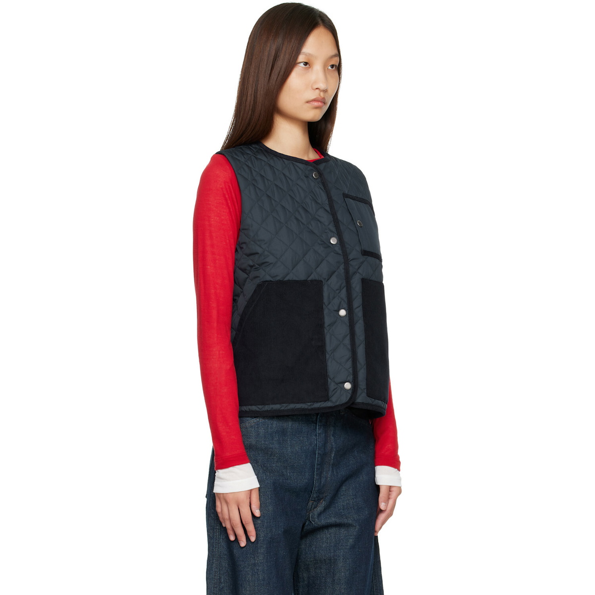 Barbour Navy Thulby Quilted Vest
