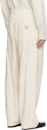 YLÈVE Off-White Viscose Cotton Painter Trousers