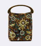 Dries Van Noten Embellished floral jacquard top-handle bag