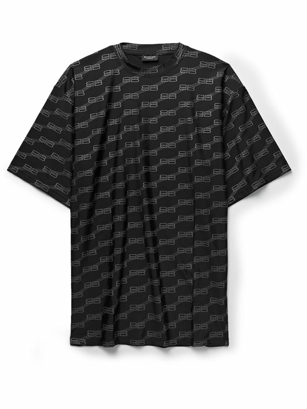 Photo: Balenciaga - Oversized Logo-Print Stretch-Jersey Swim T-Shirt - Black