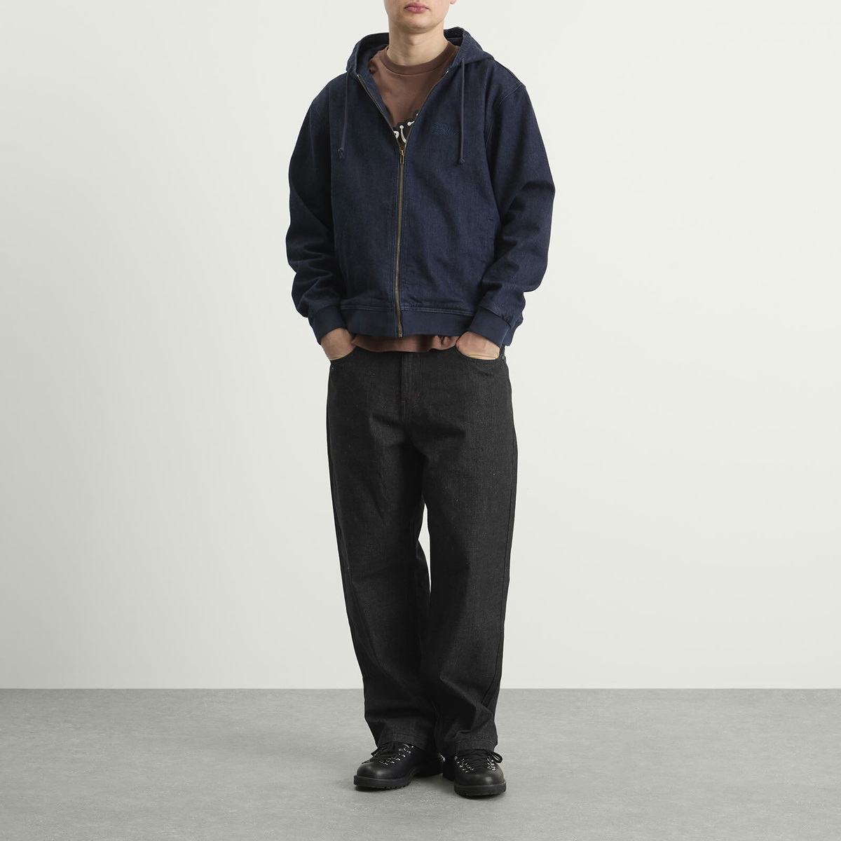 Butter Goods Men's Hooded Work Jacket in Rinsed Indigo