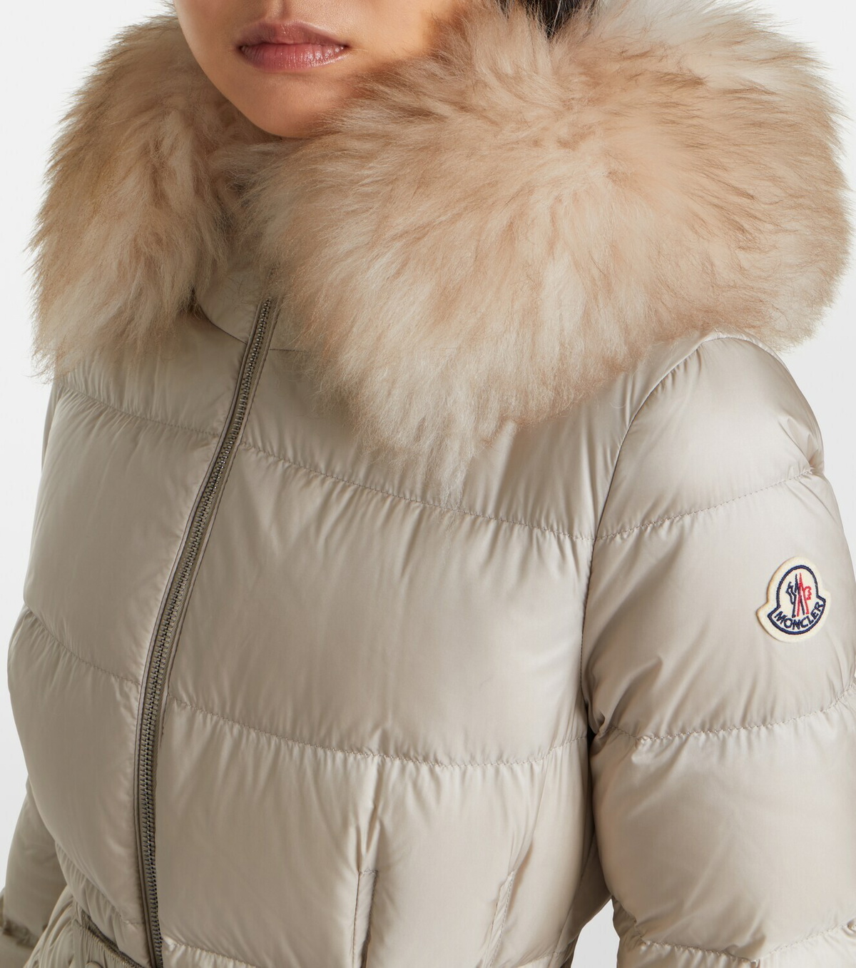 Moncler Boedic shearling-trimmed down coat