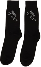 Alexander McQueen Black Skeleton Socks