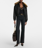 Saint Laurent Shearling-trimmed blouson jacket