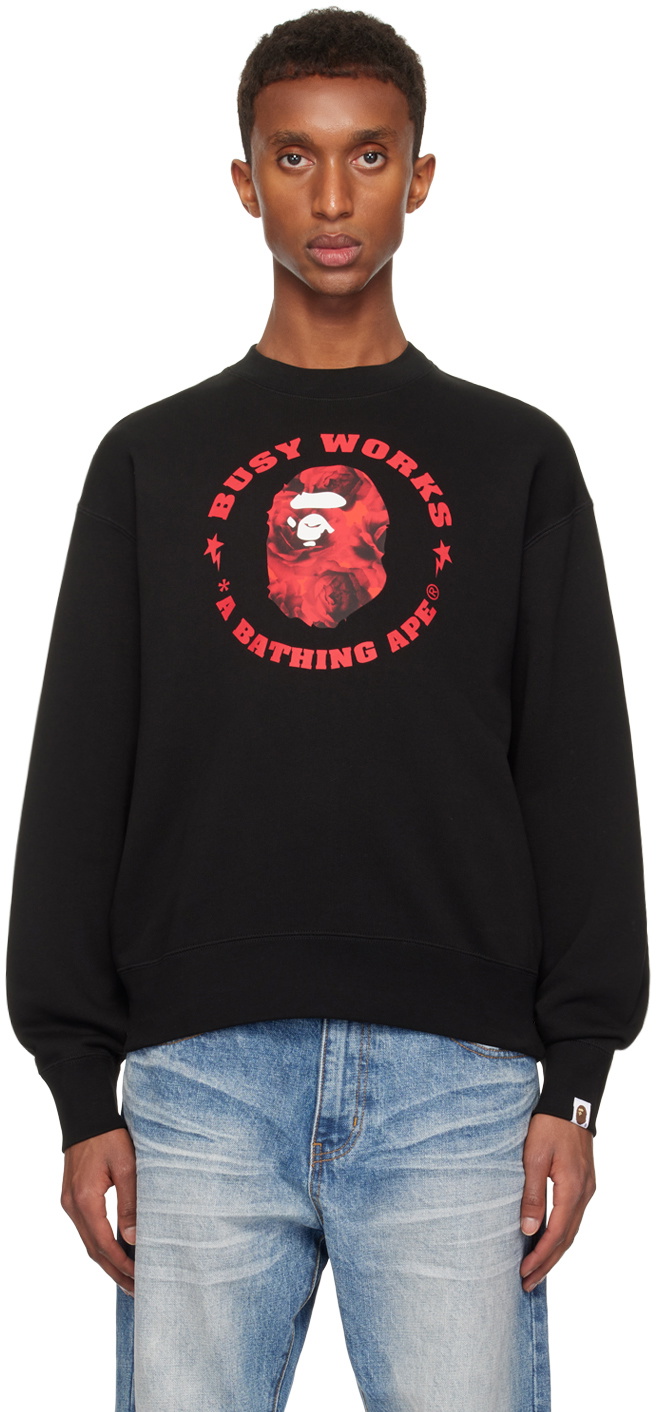 BAPE Black Big College Sweatshirt A Bathing Ape BAPE Black Big College Sweatshirt A Bathing Ape