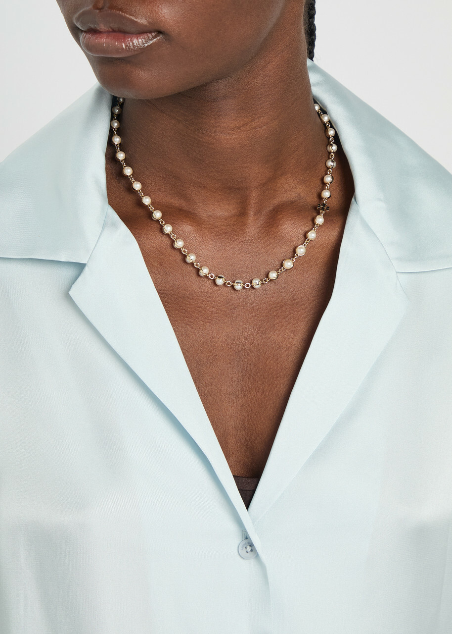 Tory Burch Moondance Faux Pearl-embellished 18kt Gold-plated Necklace - One Size