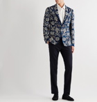 Etro - Slim-Fit Embellished Velvet Tuxedo Jacket - Blue