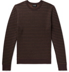 A.P.C. - Slim-Fit Striped Merino Wool-Jacquard Sweater - Men - Brown