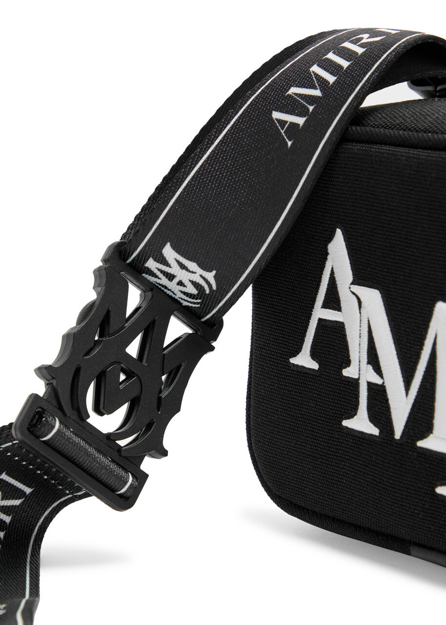Amiri Staggered Logo-embroidered Canvas Camera bag - Black - One Size