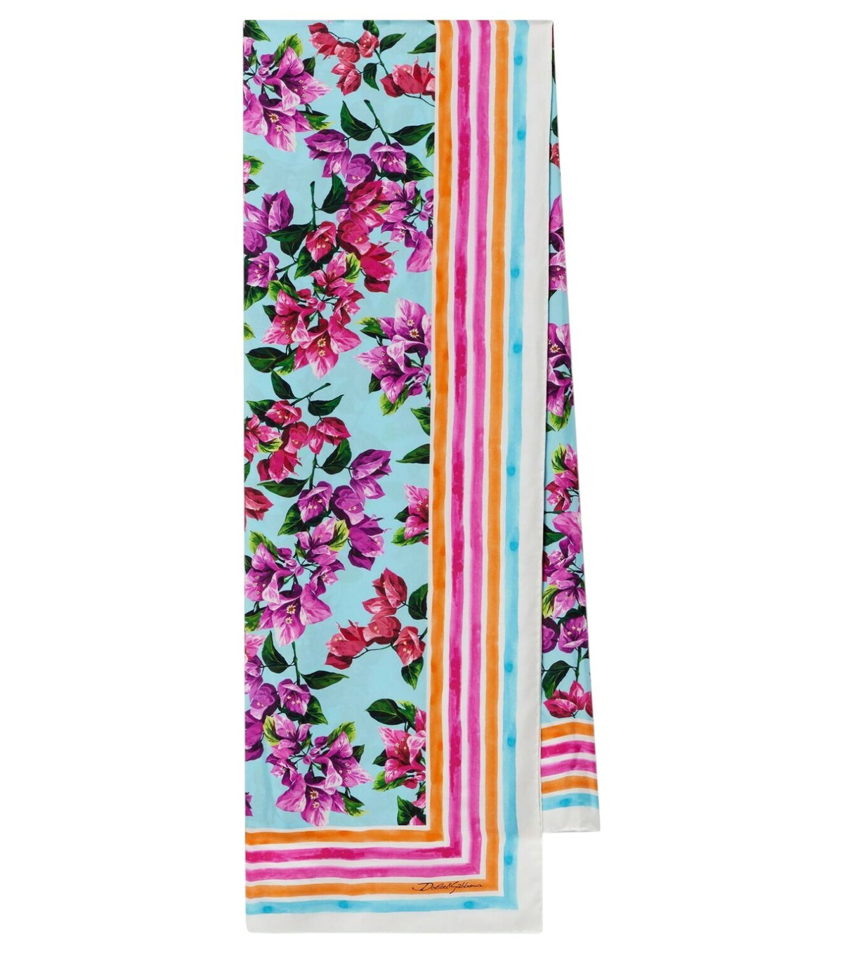 【関税＆送料込み】Dolce & Gabbana Pink Scarf With Floral P DOLCE & GABBANA Pink Cashmere & Silk Floral Print Scarf - 18