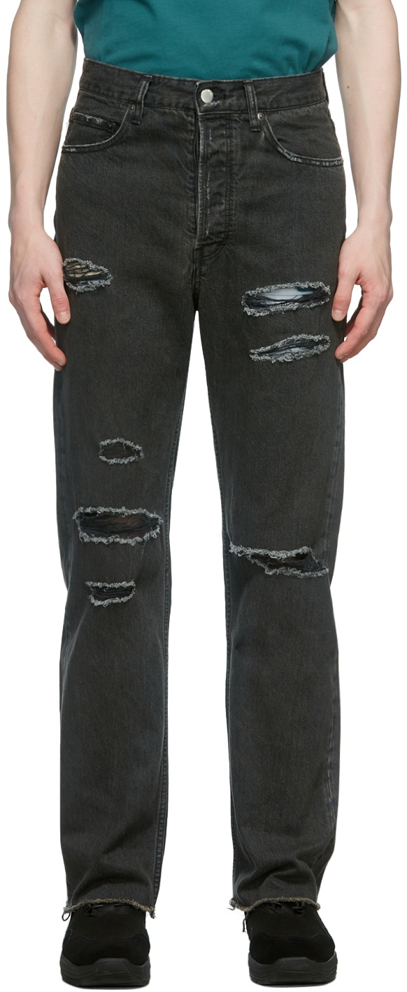 AMBUSH Black Damaged Denim Jeans Ambush