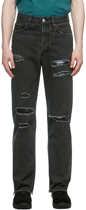 Photo: AMBUSH Black Damaged Denim Jeans