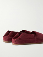 Mulo - Travel Collapsible-Heel Suede Loafers - Burgundy
