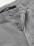 Jacquemus - Straight-Leg Leather-Trimmed Jeans - Gray