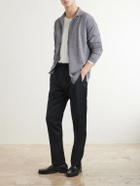 Lardini - Straight-Leg Wool and Cashmere-Blend Flannel Trousers - Black