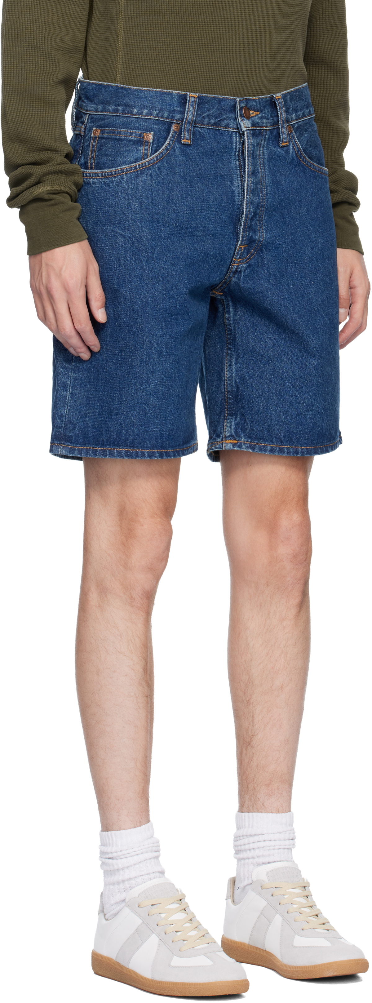 Nudie Jeans Blue Seth Denim Shorts