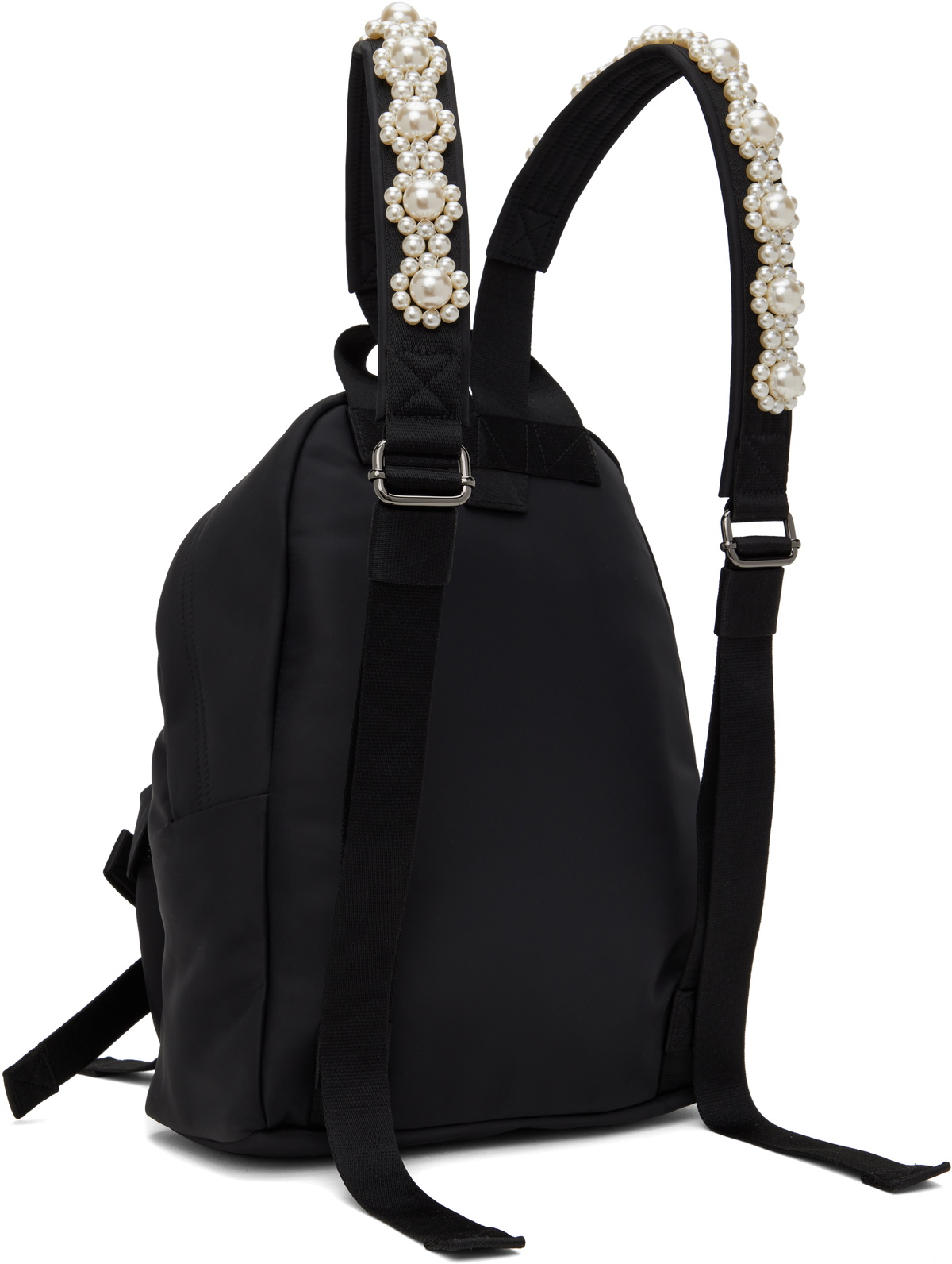 Simone Rocha Black Beaded Utility Bow Backpack Simone Rocha