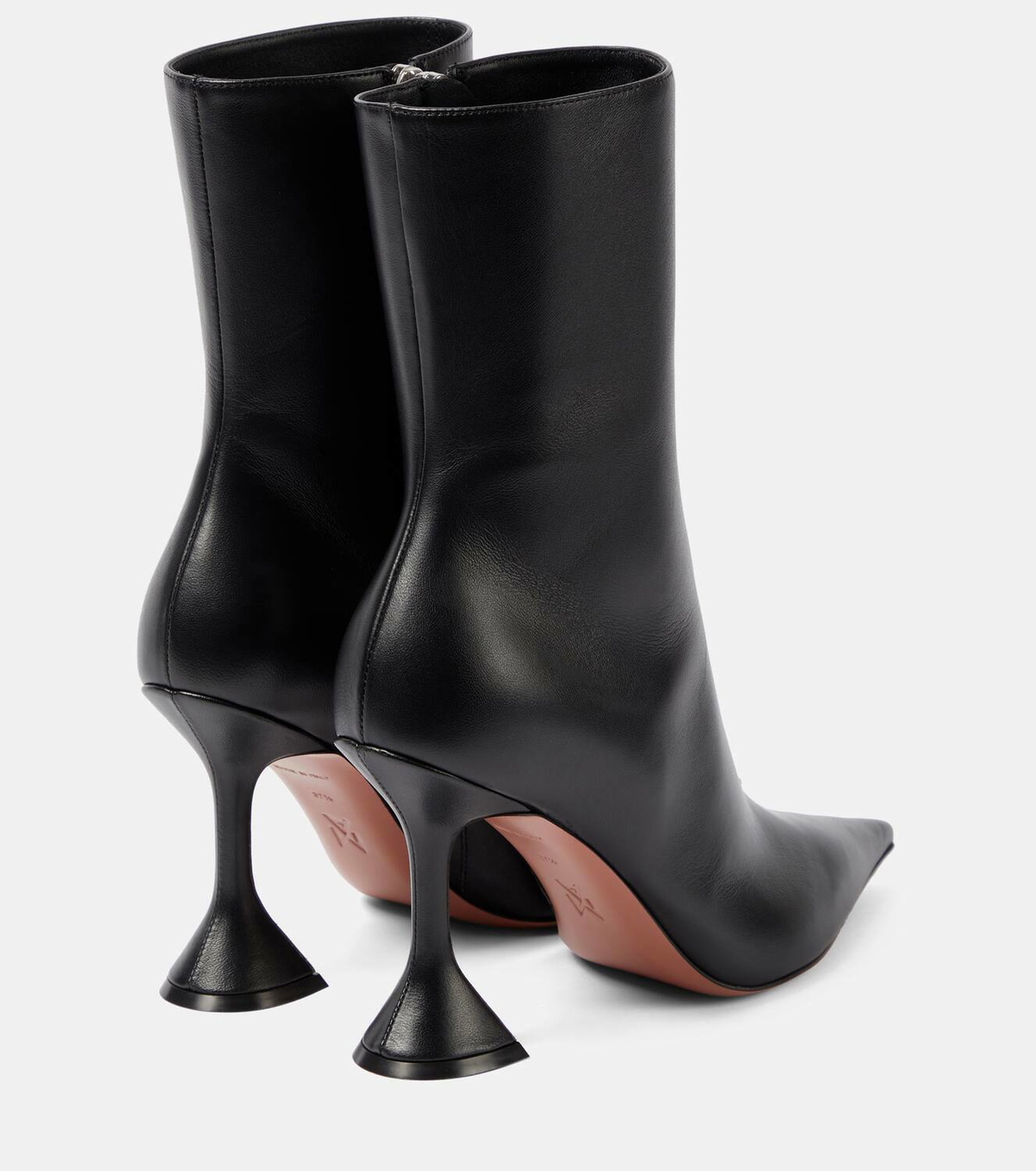 Amina Muaddi Giorgia 95 leather ankle boots