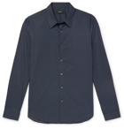 Theory - Irving Embroidered Cotton Shirt - Blue