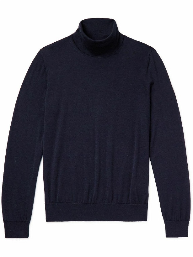 Photo: Zegna - Cashmere and Silk-Blend Turtleneck Sweater - Blue