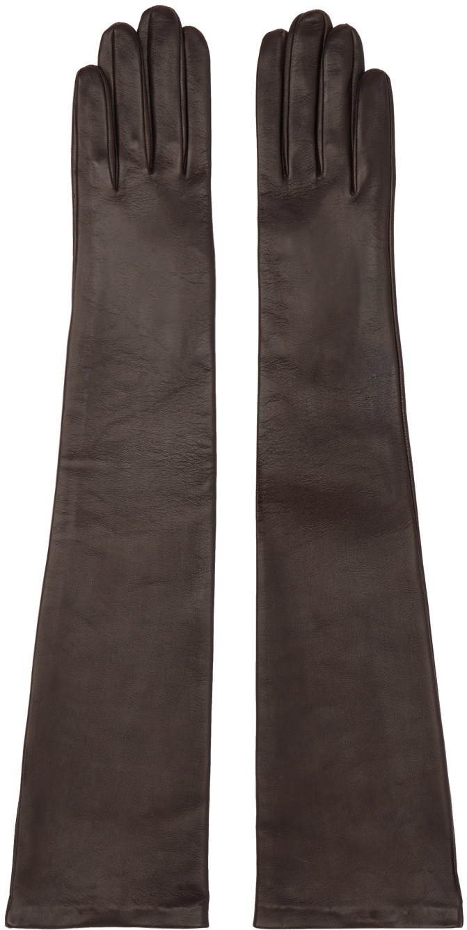 Dries Van Noten Brown Soft Leather Gloves