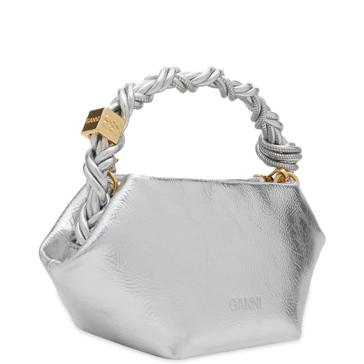 GANNI Women's Bou Bag Mini Metallic in Silver GANNI