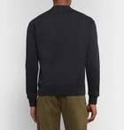 AMI - Embroidered Loopback Cotton-Jersey Sweatshirt - Men - Midnight blue